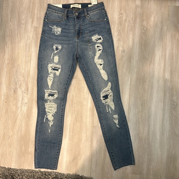 PACSUN HIGH RISE DISTRESSED RAW HEM ANKLE JEGGINGS SZ 26 EVERYDAY SCHOOL - Picture 6 of 10